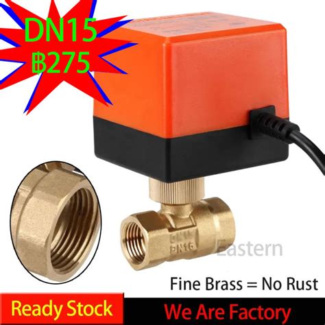 【thailand Stock】ac 220v Dc 12v Brass Electric Thread Ball Valve 2 Way 3