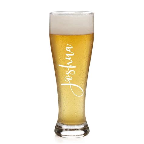 Personalised Name Plain Pilsner Glass Wheat Beer Glass