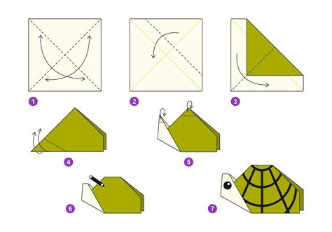 Turtle Origami Scheme Tutorial Moving Model Origami For Kids Step By