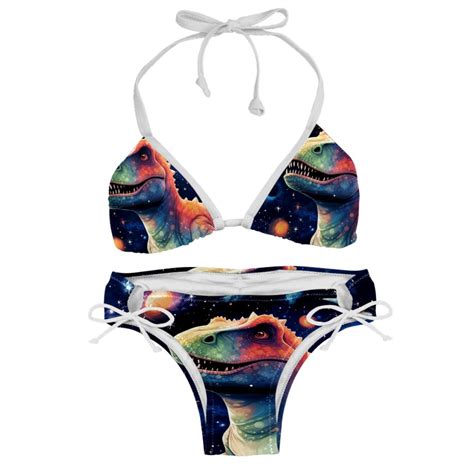 Starry Dinosaur Bikini Set With Detachable Sponge Adjustable Strap