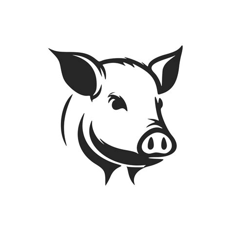 Black And White Pig Vector Logo For Your Elegant Brand 20843681 Vector