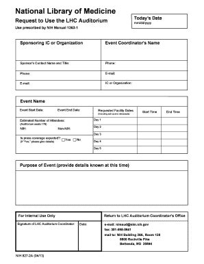 Fillable Online Oma Od Nih Form Nih A Request To Use The L H C