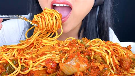 Asmr Giant Plate Of Spaghetti Mukbang Eating Sounds Asmr Phan Youtube