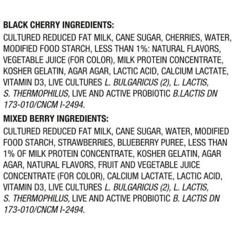 Activia Probiotic Black Cherry Mixed Berry Variety Pack Yogurt Cups