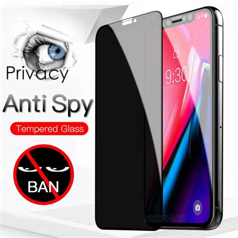 Full Cover Curved Anti Spy Peep Glare 9h Tempered Glass For Iphone X Xs