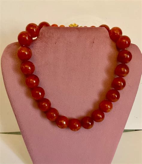 Cherry Honey Bakelite Art Deco Vintage Necklace Aut Gem