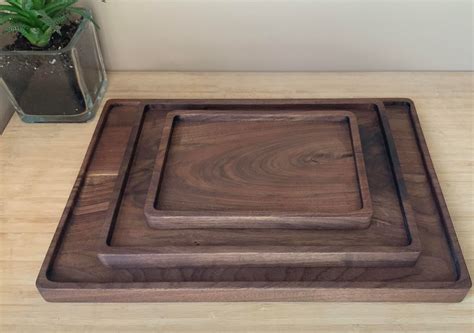 Handmade Black Walnut Serving Trays Solid Wood Handcrafted Etsy New