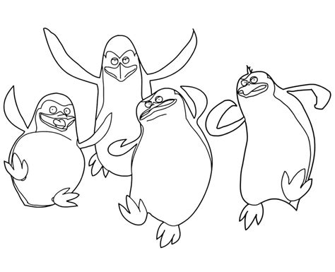 Cute Penguins of Madagascar Coloring Page - Free Printable Coloring Pages for Kids