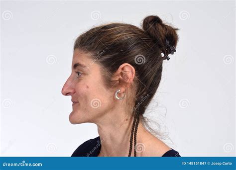 Portrait Of A Middle Aged Woman Without Makeup Stock Image Image Of