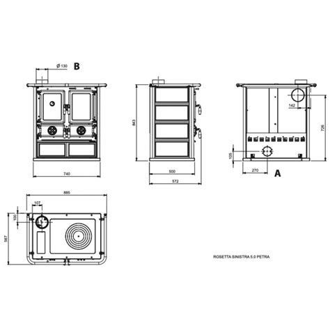 Cuisinière à bois 7 9 kW Pierre naturelle Rosetta Sinistra 5 0