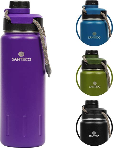 Insulated Water Bottles Oz Santeco Stainless Steel Flask With