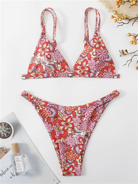 Schattig Bloemen Dames Bikini Sets