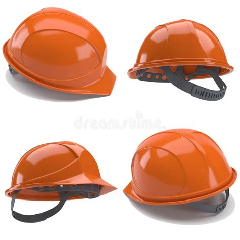 Orange hard hat. 3d. stock illustration. Illustration of labor - 80981659