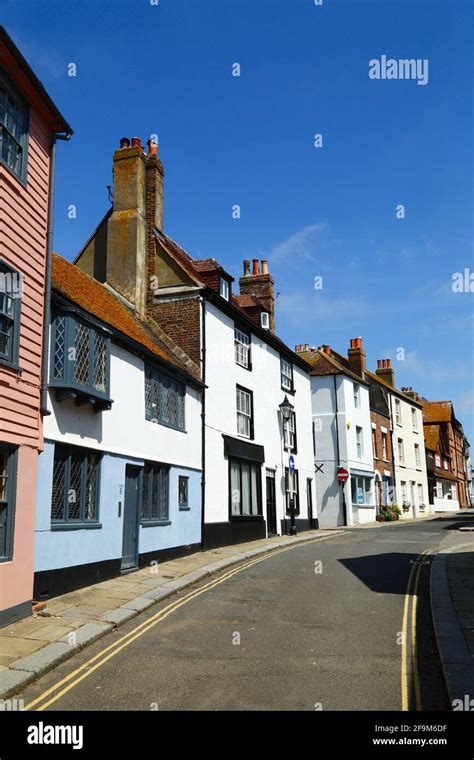 Quaint Historic Houses In All Saints Street In The Old Town Hastings East Sussex England