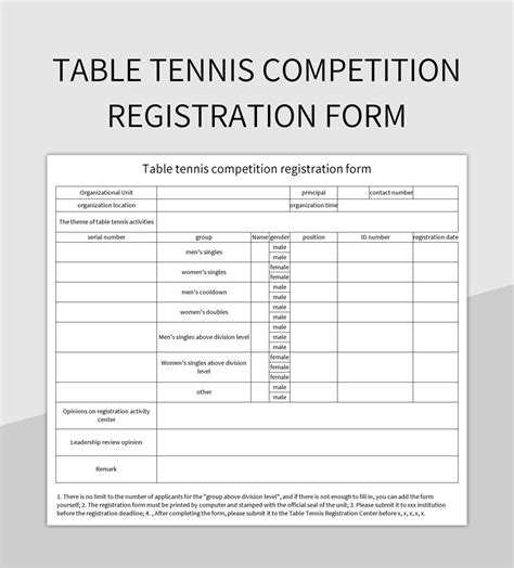 Table Tennis Tournament Score Sheet Excel Template - Infoupdate.org