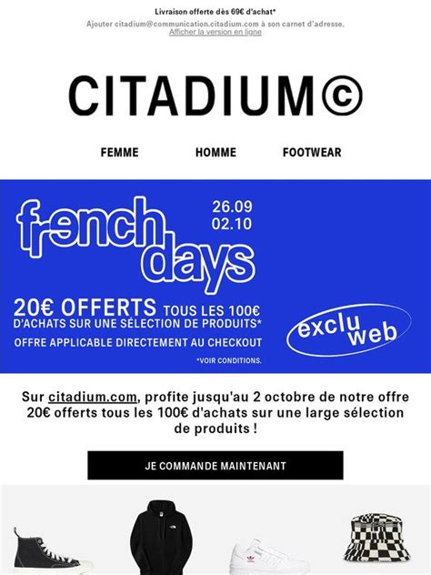 Citadium 20 Tous Les 100 D Achats Pour Les French Days Milled