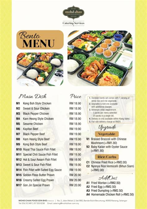 Mohd Chan Menu Malaysia And Latest Prices 2024