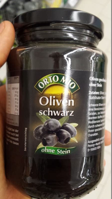 Orto Mio Oliven schwarz ohne Stein Kalorien Nährwerte