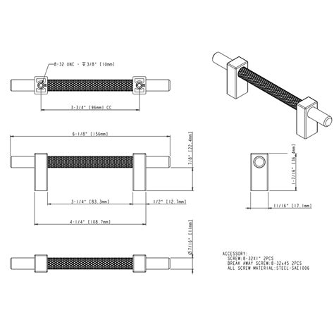 Jeffrey Alexander Sn Steel Cabinet Pull Handle Standard Sized