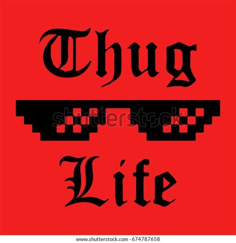 Thug Life Glasses Meme Sticker Applique Stock Vector (Royalty Free ...