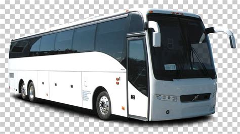 A White Bus Is Shown On A Transparent Background