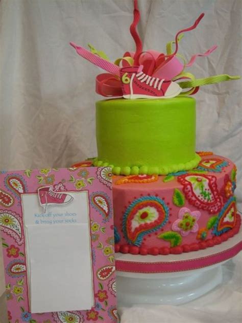 Pink And Lime Green Paisley CakeCentral