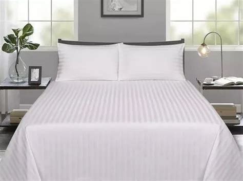 ABC Textile Pure Cotton White Satin Stripe King Size Double Bedsheet