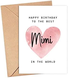 Happy Birthday To The Best Mimi In The World Card - Mimi Birthday Card - Mimi Card - Mother's ...