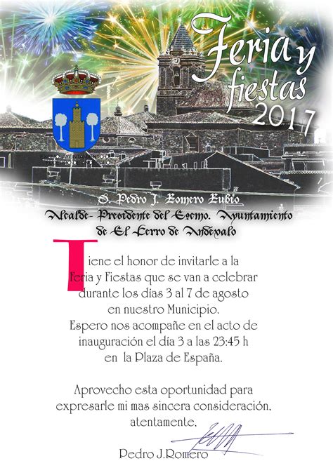 INVITACIÓN FERIA Y FIESTAS 2017