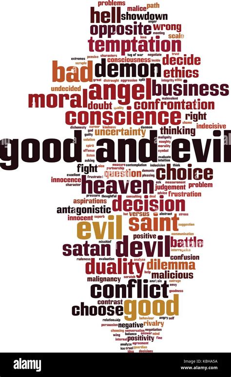 Good and evil word cloud concept. Vector illustration Stock Vector ...