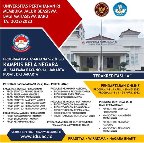 Universitas Pertahanan Ri Unhan Ri Kembali Membuka Penerimaan