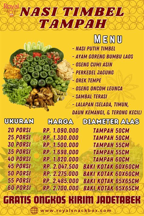 Pesan Nasi Timbel Di Bekasi Royal Snack Box