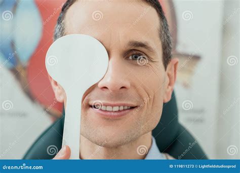 obscured view  smiling man stock image image