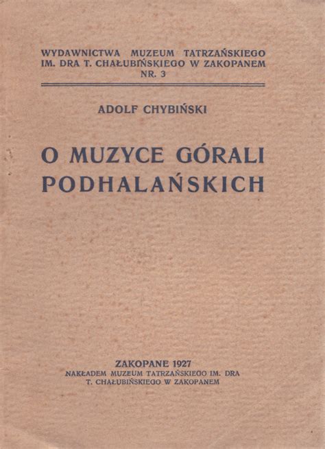 O muzyce górali podhalańskich Antykwariat Filar