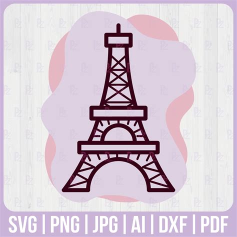 Eiffel Tower SVG Paris Svg Monument Svg Clipart And Vector Dxf Pdf