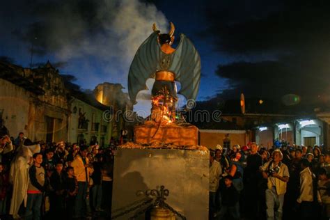 The Burning Of The Devil Guatemalan Christmas Season Celebration