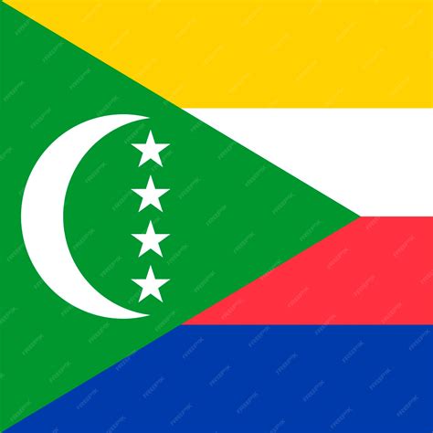 Premium Vector | Comoros flag official colors vector illustration