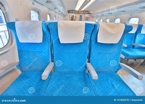 Interior of Japanese Passengers Seat Bullet Train Stock Photo - Image ...