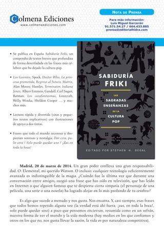 Sabiduría friki PDF