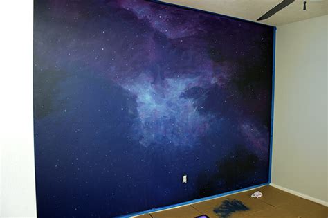 How To Paint A Galaxy Wall Mural In A Spaceship Themed Playroom Gray