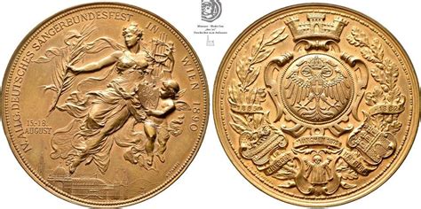 ÖSTERREICH AE Medaille 1890 WIEN Franz Joseph I Sängerbundesfest f BU