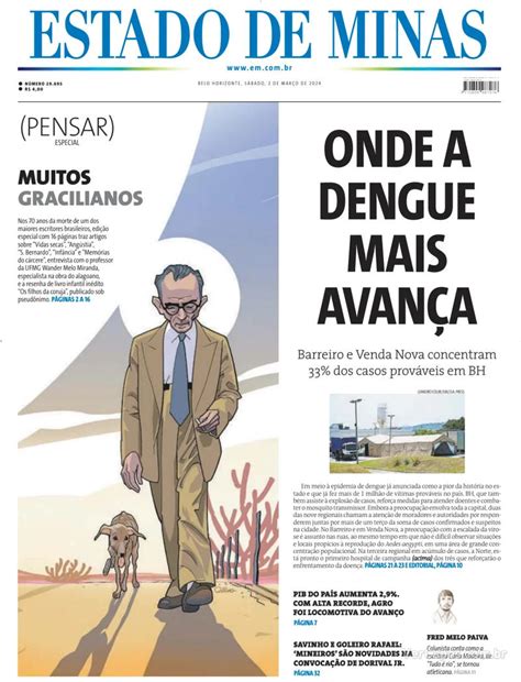 Capa Estado de Minas Edição Sábado 2 de Março de 2024