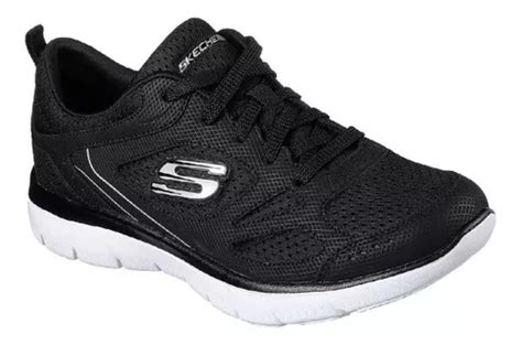 Zapatilla Mujer Skechers Summits Negro Cuotas Sin Interés