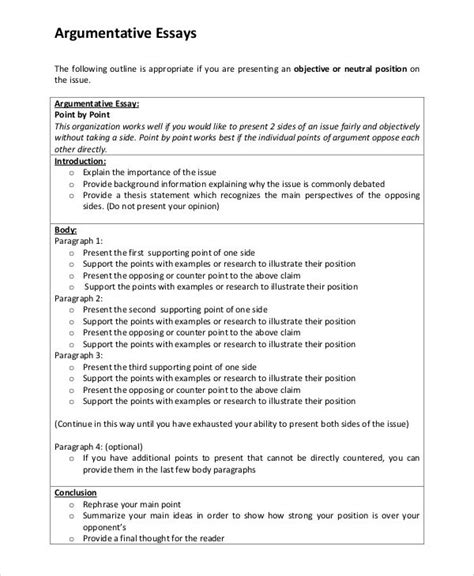 Argumentative Essay Sample Pdf