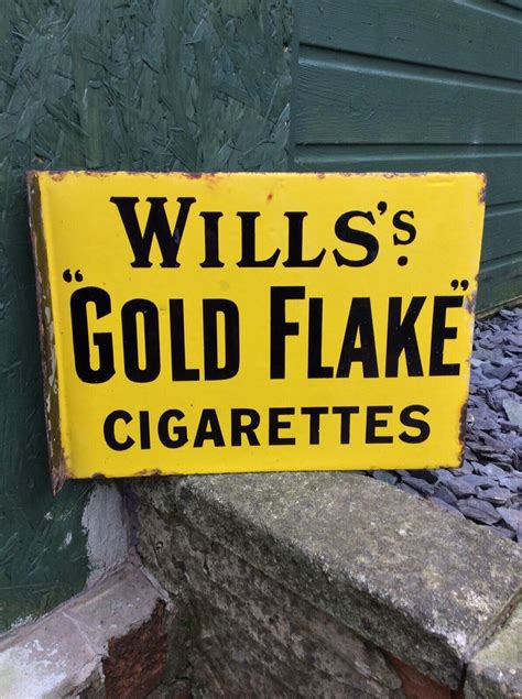 Vintage Willss Gold Flake Cigarettes Double Sided Enamel Advertising