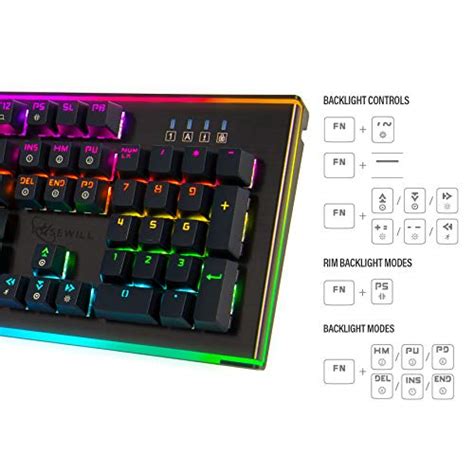 Rosewill Neon K V Mechanical Gaming Keyboard Rgb Backlit Modes