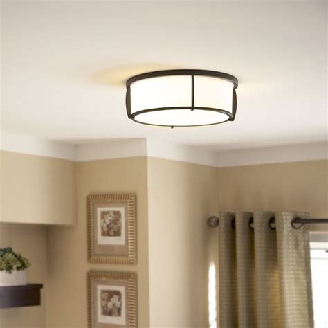 Shop Allen Roth 1291 In W Oil Rubbed Bronze Ceiling Flush Mount