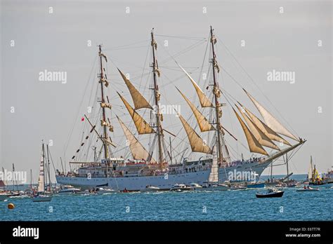 Falmouth Tall Ships Parade Of Sail Stock Photo Alamy