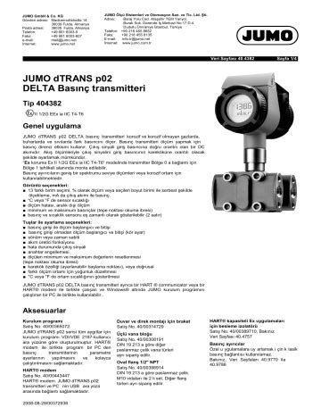 Jumo Dtrans P Delta Pressure Transmitter Data Sheet Manualzz