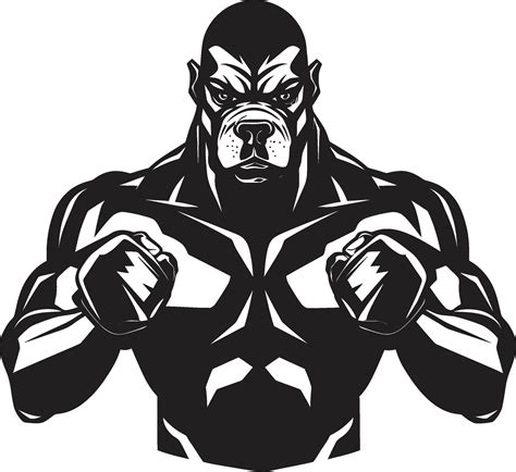 Mighty Mascot Black Boxer Dog Logo Vector Icon Athletic Agility Boxer ...